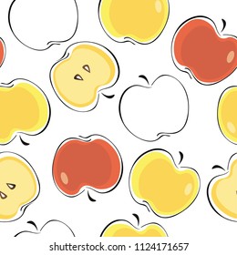 Background with apples. Bright juicy