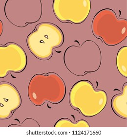Background with apples. Bright juicy