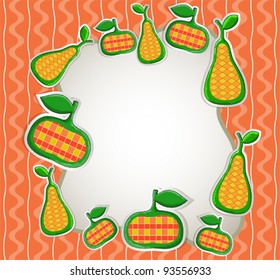 background with apples and pears