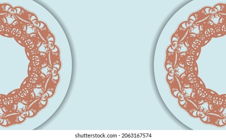 Background in aquamarine color with greek coral ornament for design under your text