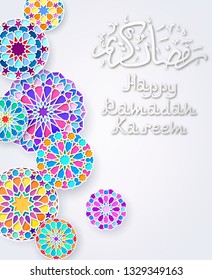 Background with arabic colorful pattern, traditional eastern ornament, EPS 10 contains transparency.