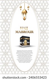 Background with Arabic patterns. Muslim pilgrimage journey
