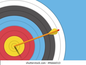 Background : archery target with an arrow vector illustrator