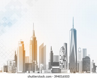 Background architectural vector modern city