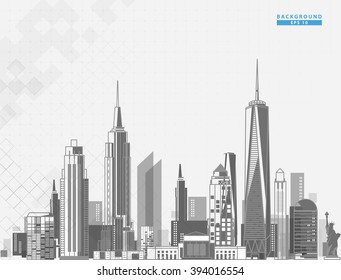 Background architectural vector modern city