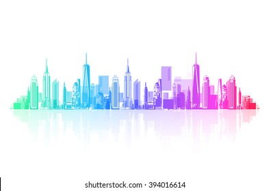 Background architectural vector modern city