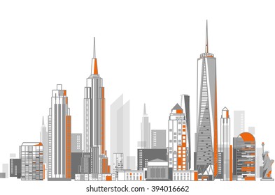 Background architectural vector modern city