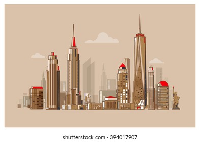 Background architectural vector modern city