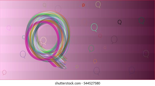 background around alphabet and textile, impartial Q