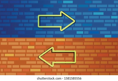 Background arrow point to opposite directions