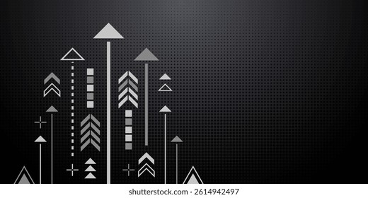 Background of arrows. Abstract geometry background. Dynamic uptrend. Vector illustration .