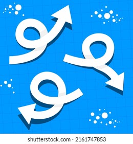 fondo con flechas, iconos de marcas de flecha, flechas abstractas vectoras para uso de diseño, conjunto de iconos vectoriales de flecha, Iconos de flecha plana o ilustración vectorial de símbolos