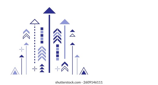 Background of arrows. Dynamic uptrend. Abstract geometry background. Vector illustration .