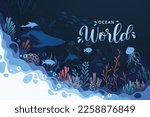 Background art concept of oceans underwater world illustration