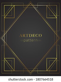 background in art Deco style with a dark background and the Golden