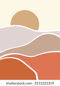 Background art design with hidden mountains and moon theme