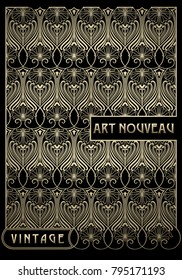 Background in art nouveau style. Retro vintage typographic design elements.