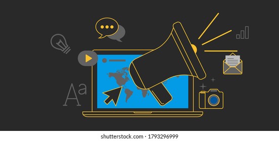 Background for article or web page design element. Digital Marketing.