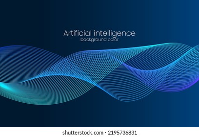 background with artificial intelligence thame. vector illustration with color gradient wave