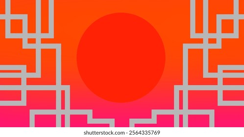Background Asian Style Full Sunset