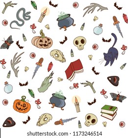 background with attributes for witchcraft