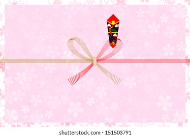 Background of auspicious decoration for gifts of cherry tree