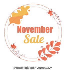 background for autumn discounts November 2021 for business