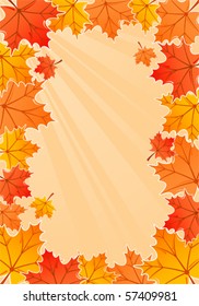 Background autumn frame, element for design, vector illustration