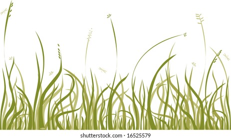 Background with autumn grass,  design element