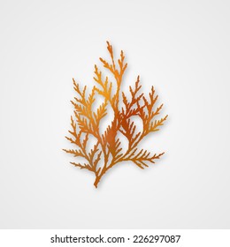 Background with autumn leaf of hexagons. Vector illustration