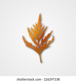 Background with autumn leaf of hexagons. Vector illustration