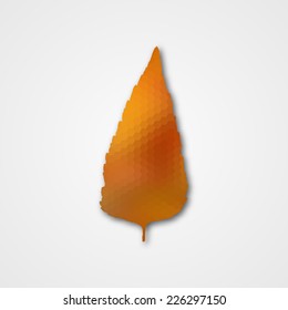 Background with autumn leaf of hexagons. Vector illustration