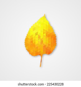 Background with autumn leaf of triangles. Vector illustration