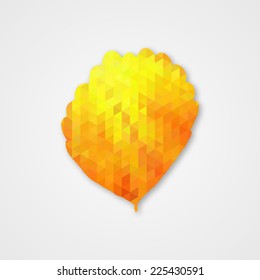 Background with autumn leaf of triangles. Vector illustration