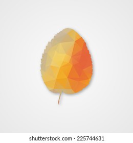 Background with autumn leaf of triangles. Vector illustration