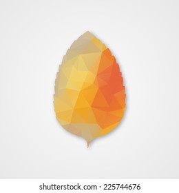 Background with autumn leaf of triangles. Vector illustration