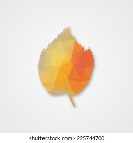 Background with autumn leaf of triangles. Vector illustration