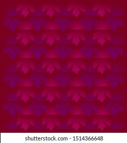 Background from autumn leaves arranged in rows. Vaporwave colors.