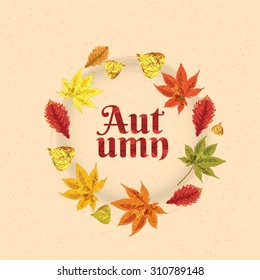 Background autumn, autumn leaves, a bunch of leaves, vector, banner, illustration