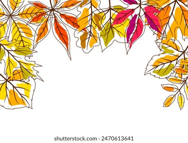 Background with autumn leaves. Illustration with various foliage.