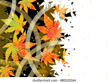Arrière-plan des feuilles d'automne et décoration de style japonais