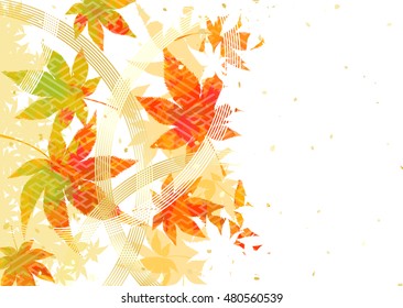 Background of autumn leaves and a Japanese style decoration