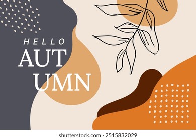 Background Autumn leaves uses this abstract artwork in warm tones of orange, beige, and charcoal. Ideal for capturing the coziness and elegance of the fall season