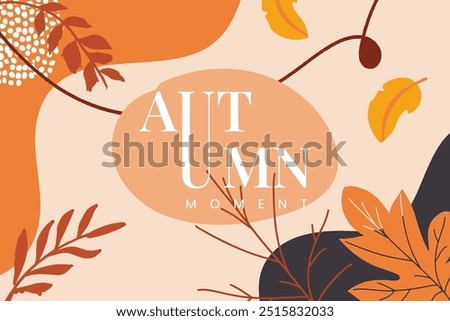 Background Autumn leaves uses this abstract artwork in warm tones of orange, beige, and charcoal. Ideal for capturing the coziness and elegance of the fall season