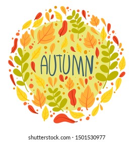 Background autumn An oak leaf on a white background. Vector illustration