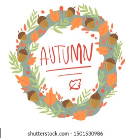 Background autumn An oak leaf on a white background. Vector illustration