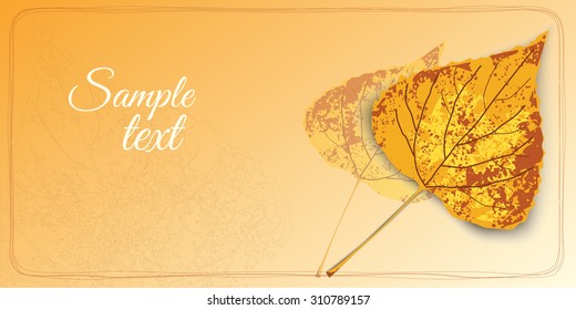 Background autumn, transparency, yellow autumn leaves, vector, banner, illustration