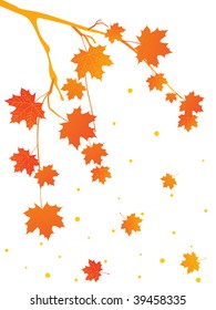 background with autumn tree branch, vector illustration
