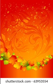 Background with autumnal leaves.