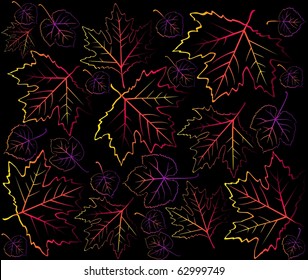 Background with autumnal leaves. Vector.